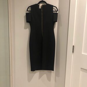 Calvin Klein black open shoulder cut dress